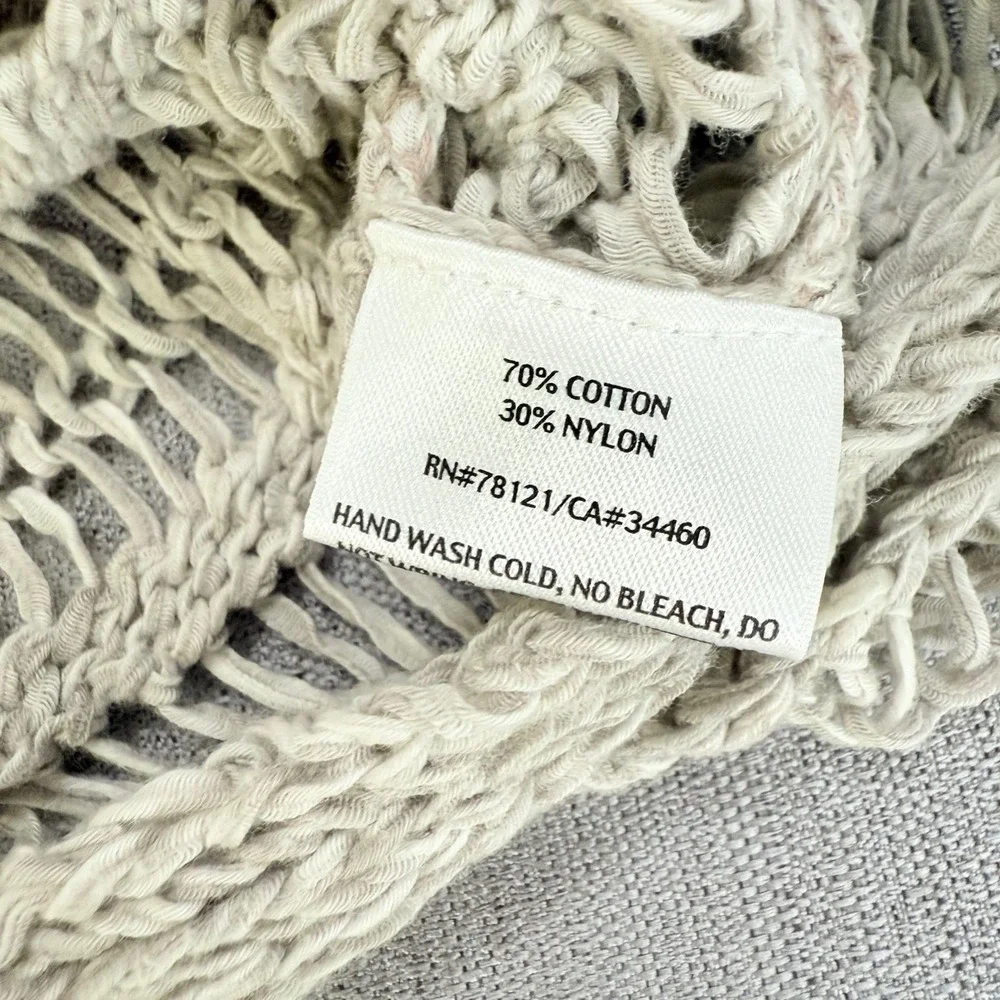 Eileen Fisher Size XS Open Knit Weave Top Cotton Blend Sweater Beach Layering‎